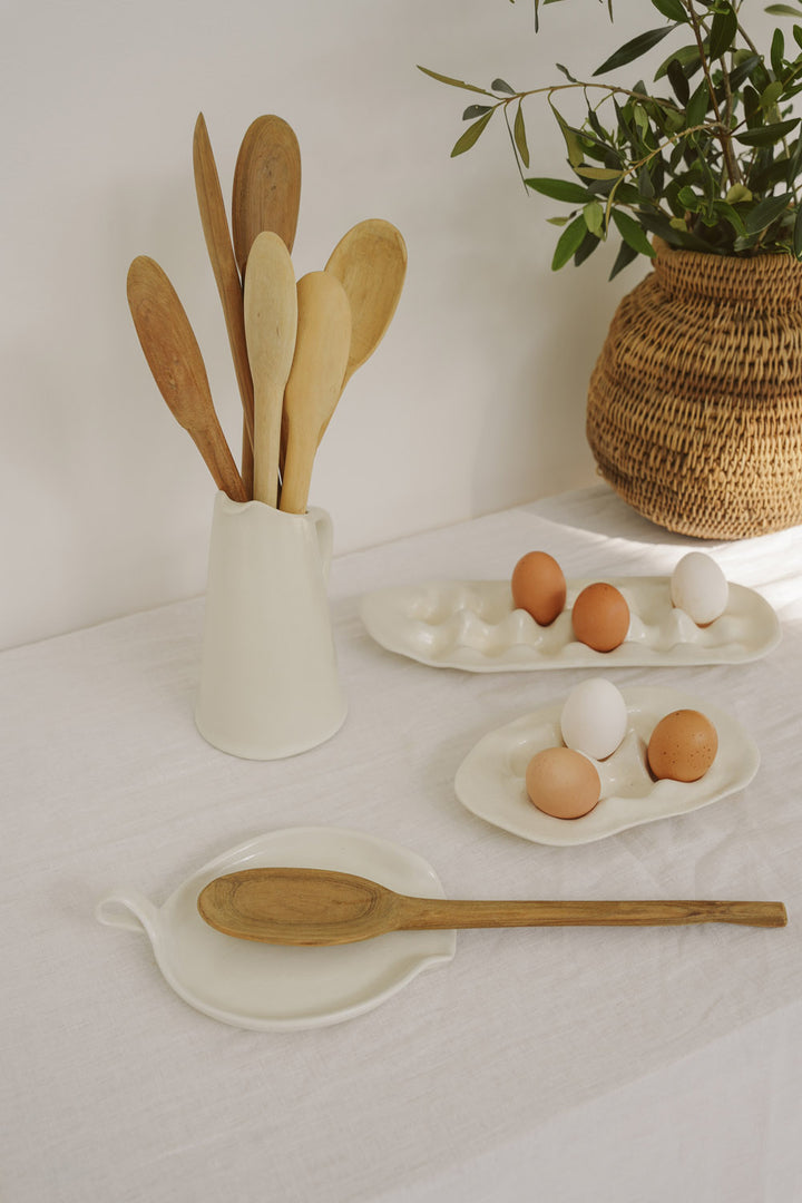 Ivory Spoon Rest with Handle