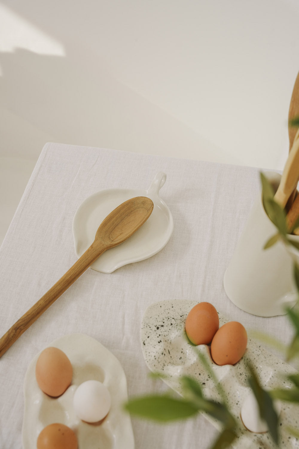 Ivory Spoon Rest with Handle