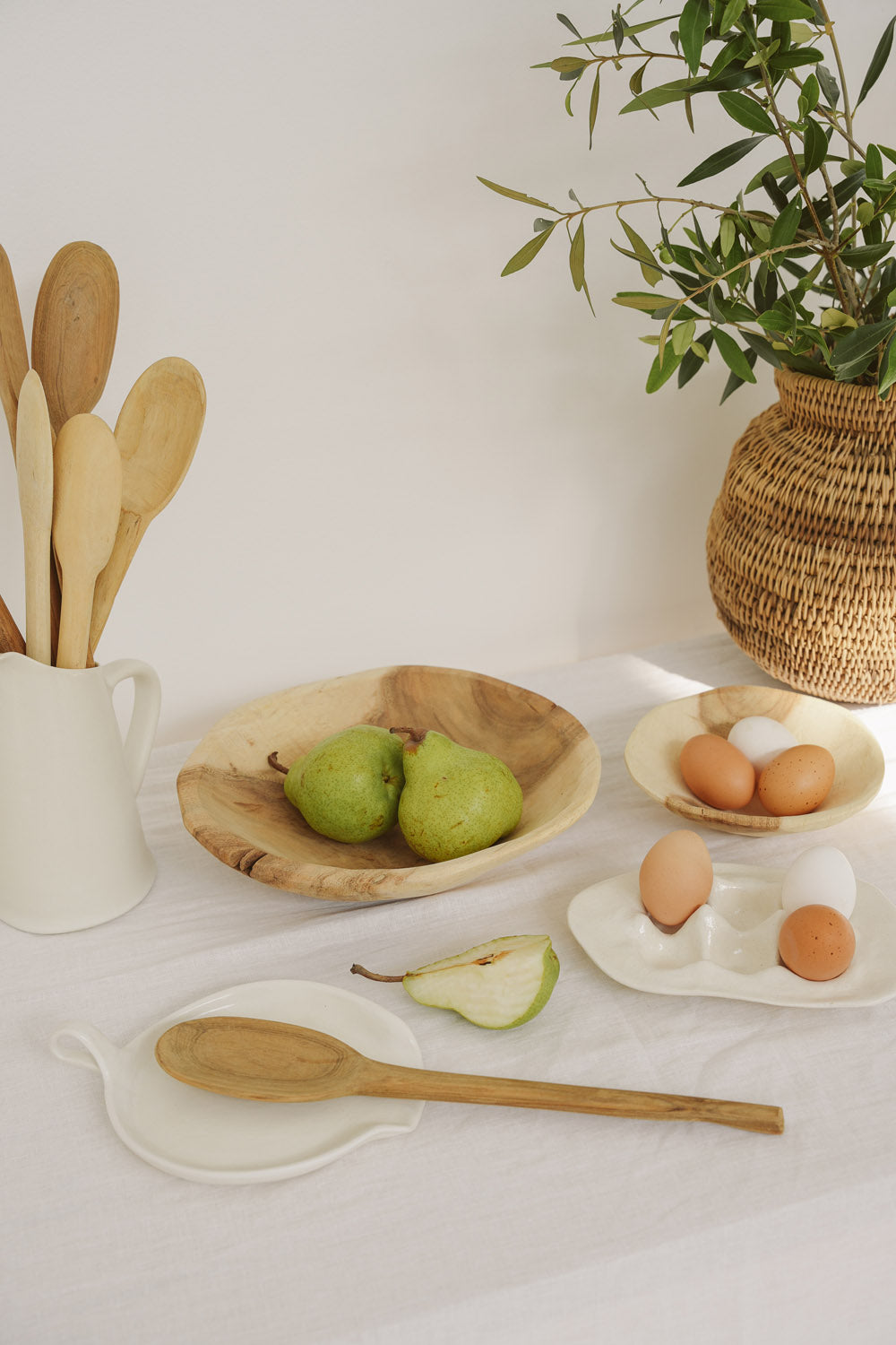 Ivory Spoon Rest with Handle